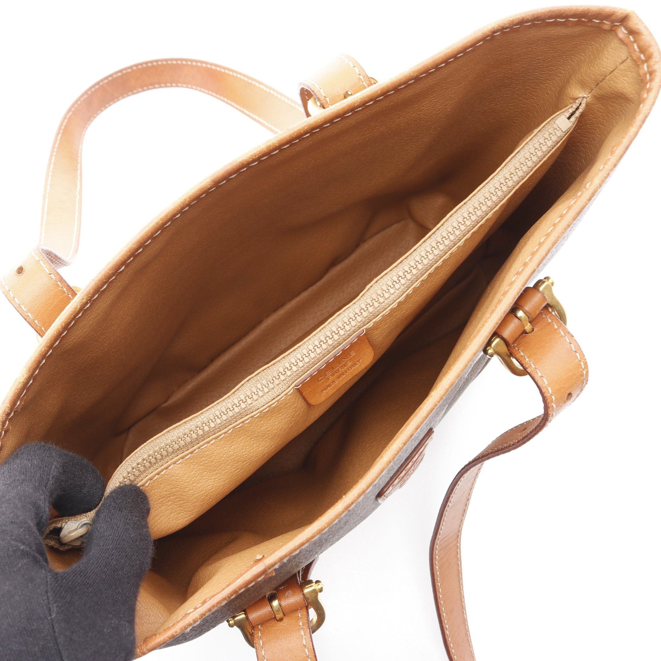 Celine Celine Macadam Handbag Tote Bag Leather Brown Dark Size ONE SIZE - 3 Thumbnail
