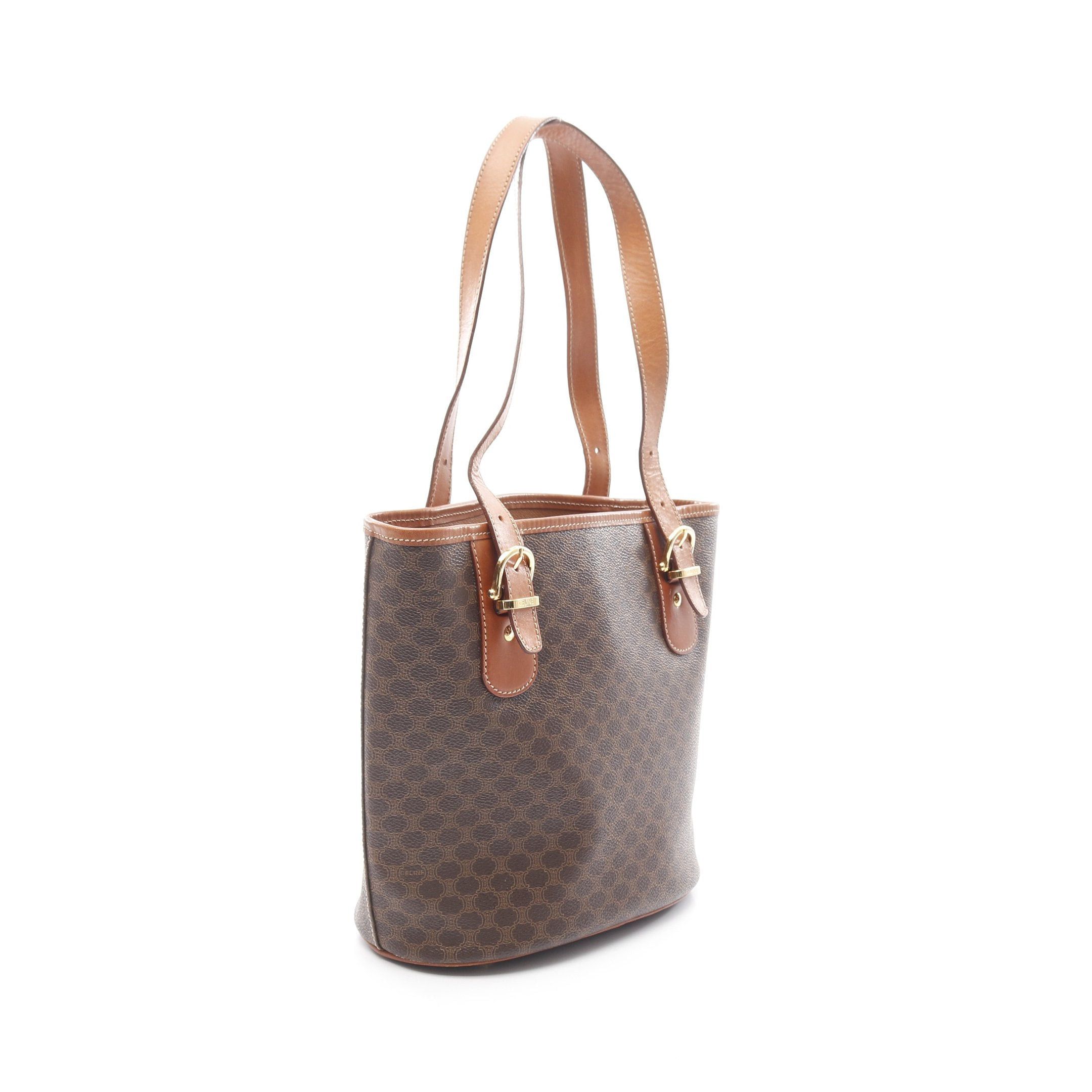 Celine Celine Macadam Handbag Tote Bag Leather Brown Dark Size ONE SIZE - 2 Thumbnail