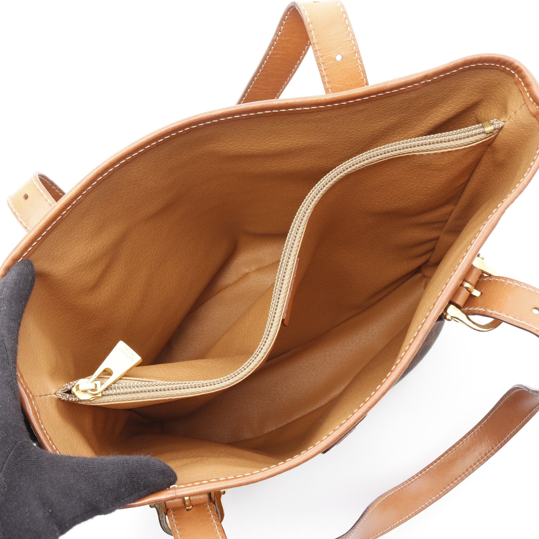 Celine Celine Macadam Handbag Tote Bag Leather Brown Dark Size ONE SIZE - 3 Thumbnail