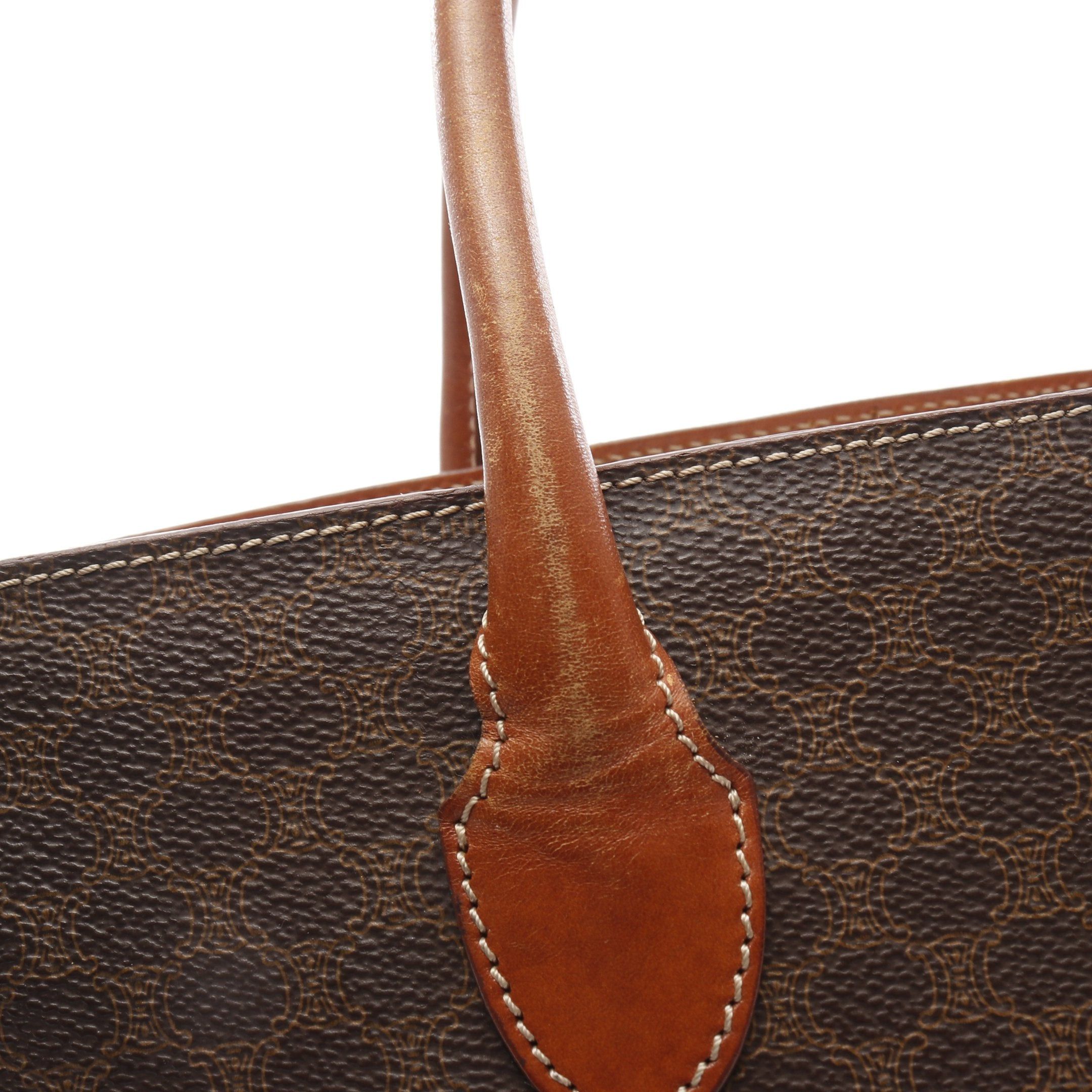 Celine Celine Macadam Handbag Tote Bag Leather Brown Dark Size ONE SIZE - 9 Thumbnail