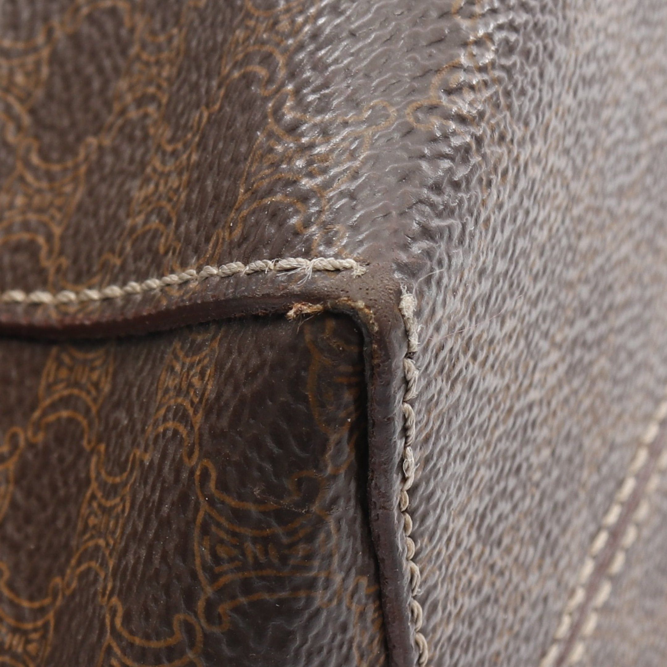 Celine Celine Macadam Handbag Tote Bag Leather Brown Dark Size ONE SIZE - 10 Thumbnail