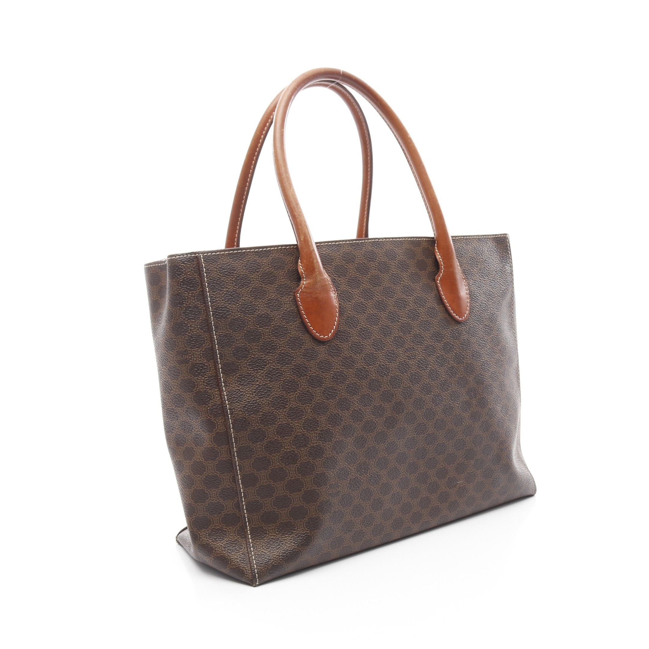 Celine Celine Macadam Handbag Tote Bag Leather Brown Dark Size ONE SIZE - 2 Thumbnail