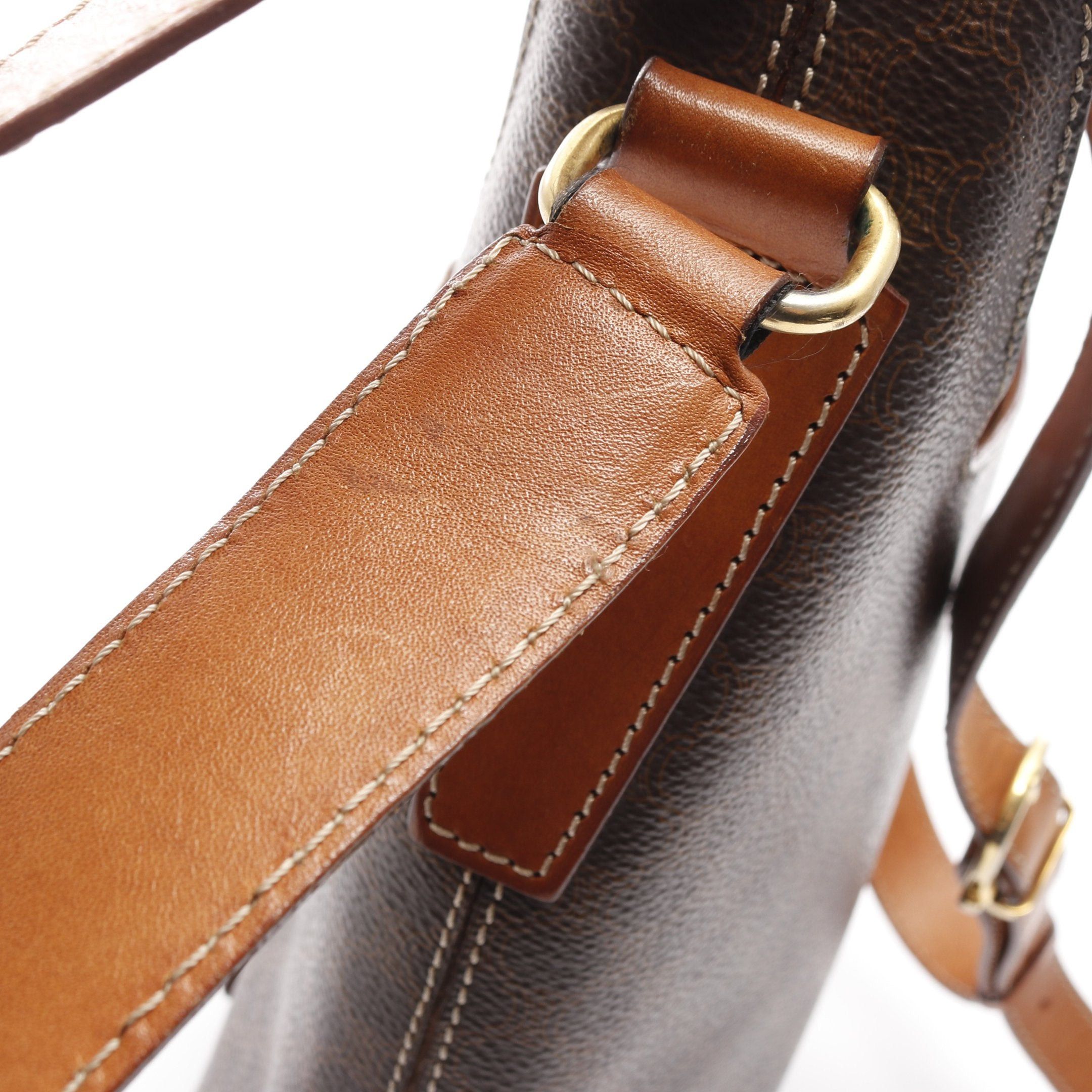 Celine Celine Macadam Shoulder Bag Leather Brown Dark Purse Size ONE SIZE - 10 Thumbnail