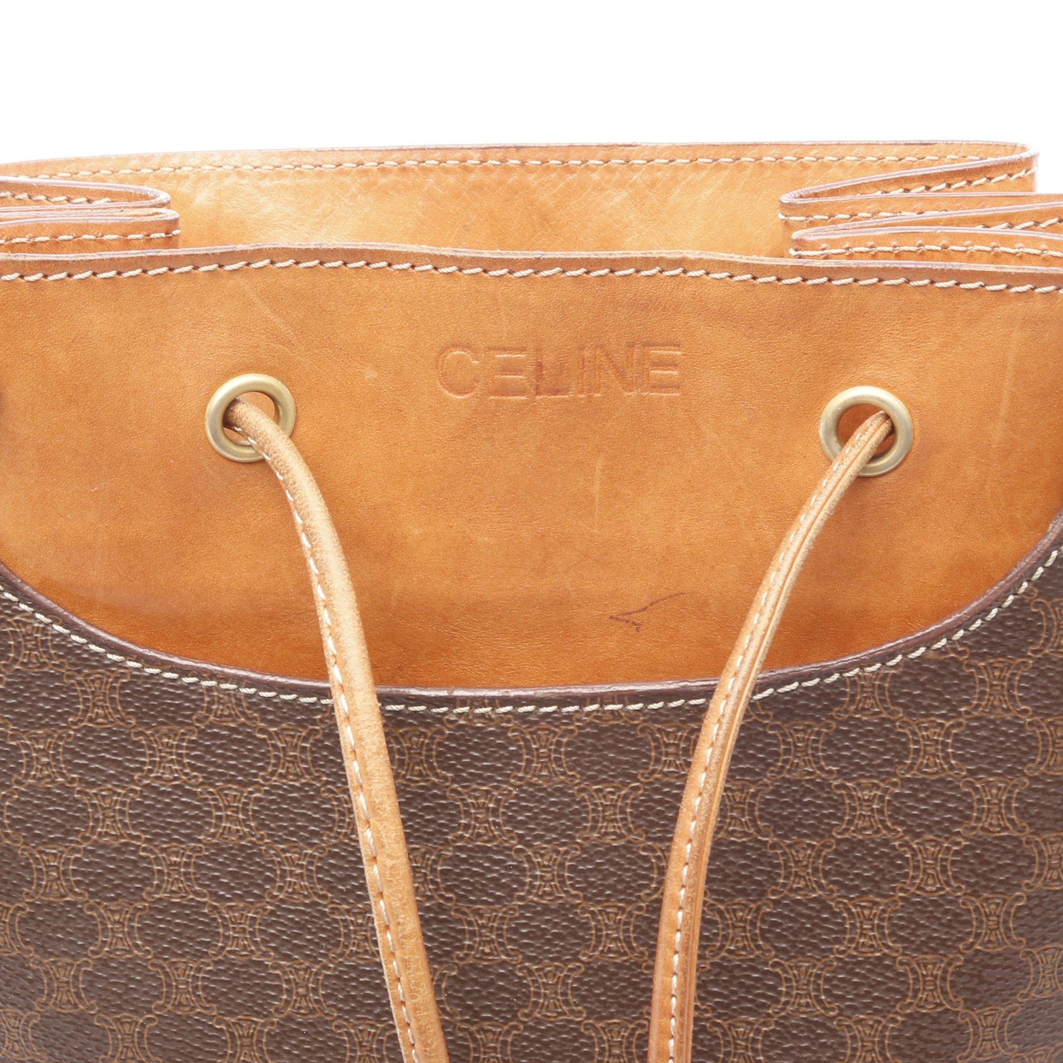 Celine Celine Macadam Shoulder Bag Leather Brown Dark Purse Size ONE SIZE - 8 Thumbnail