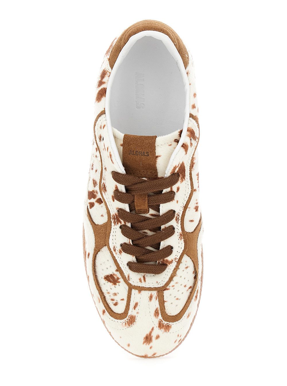 ALOHAS 'Tb.490' Brown Low Top Sneakers with Embossed Logo on the Side and Perforated Details in Leather Woman Size US 9 / IT 39 - 4 Thumbnail