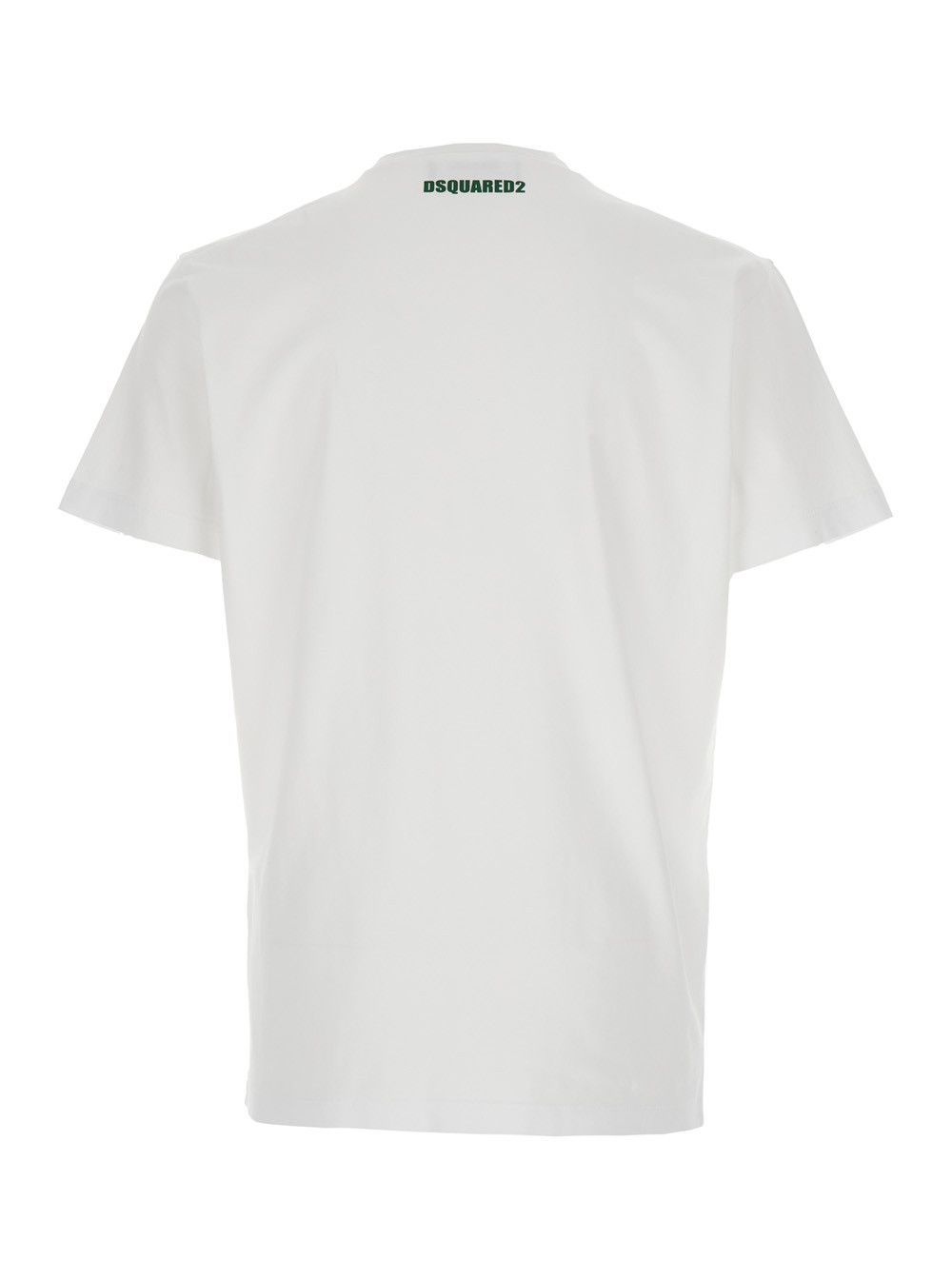 Dsquared2 White Crewneck T-Shirt with Print on the Front and Logo Lettering on the Rear in Cotton Man Size US XL / EU 56 / 4 - 2 Thumbnail