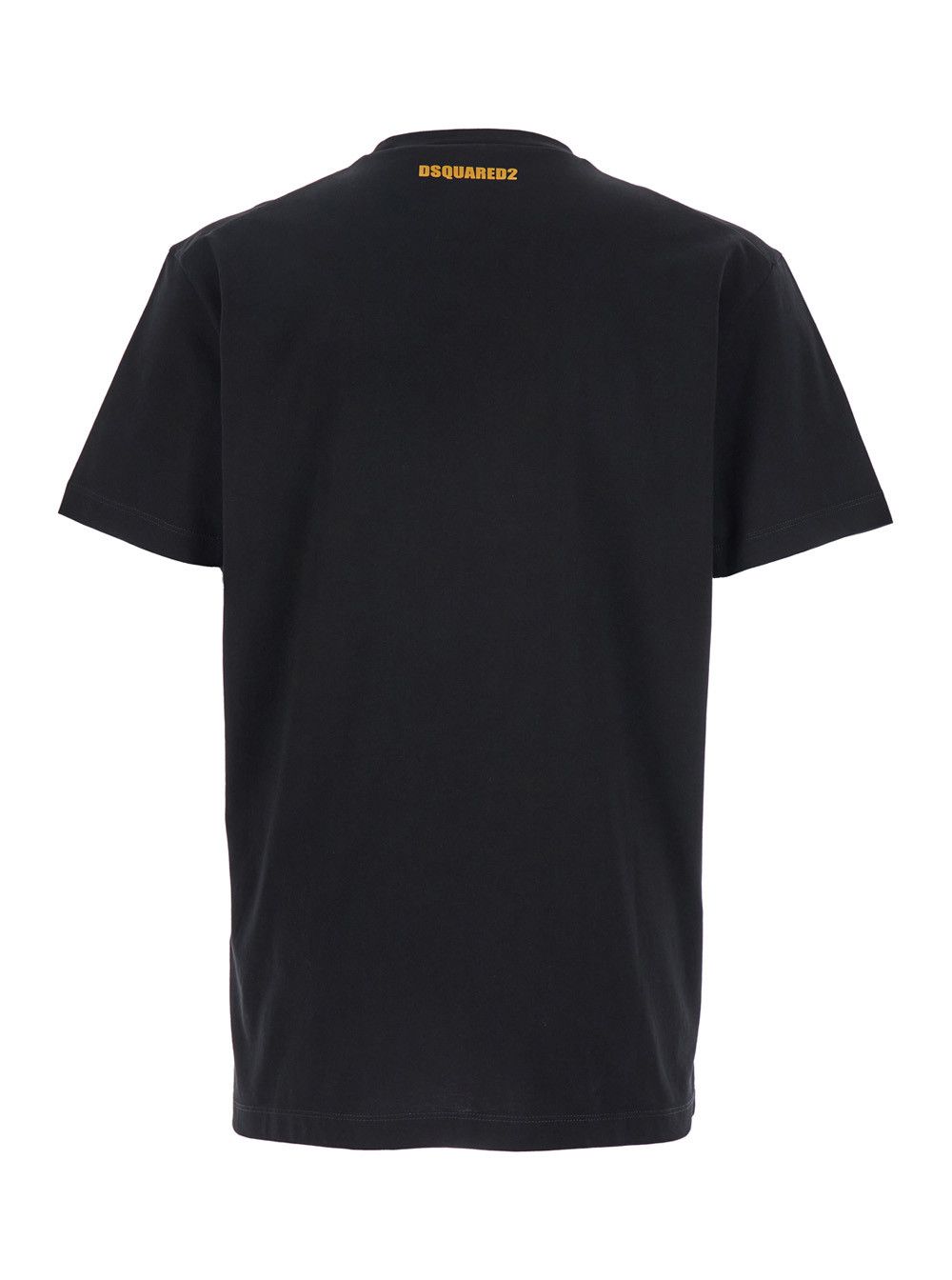 Dsquared2 Black Crewneck T-Shirt with Print on the Front and Logo Lettering on the Rear in Cotton Man Size US L / EU 52-54 / 3 - 2 Thumbnail