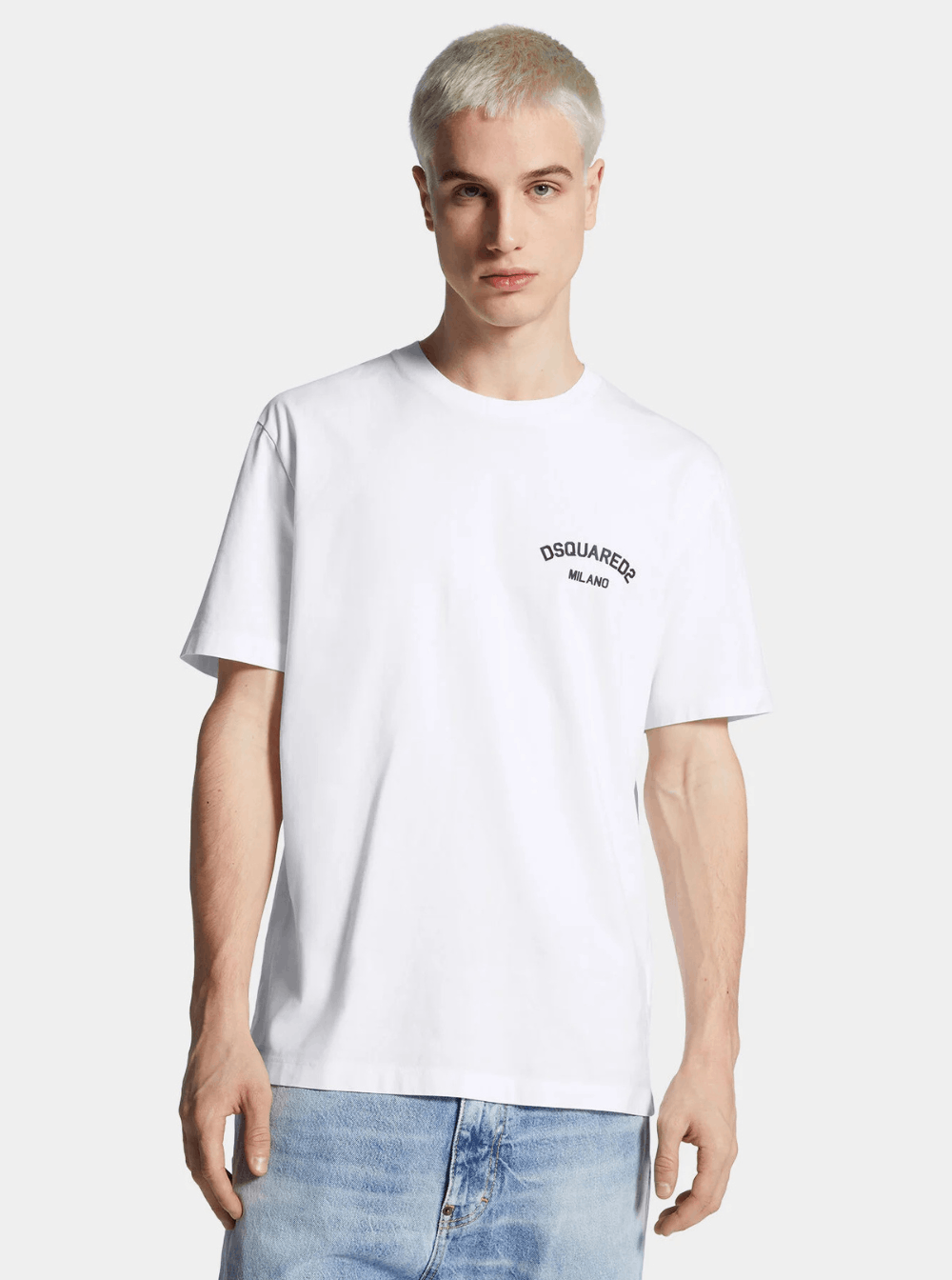 Dsquared2 White Crewneck T-Shirt with Logo Lettering on the Front in Cotton Man Size US XXL / EU 58 / 5 - 4 Thumbnail