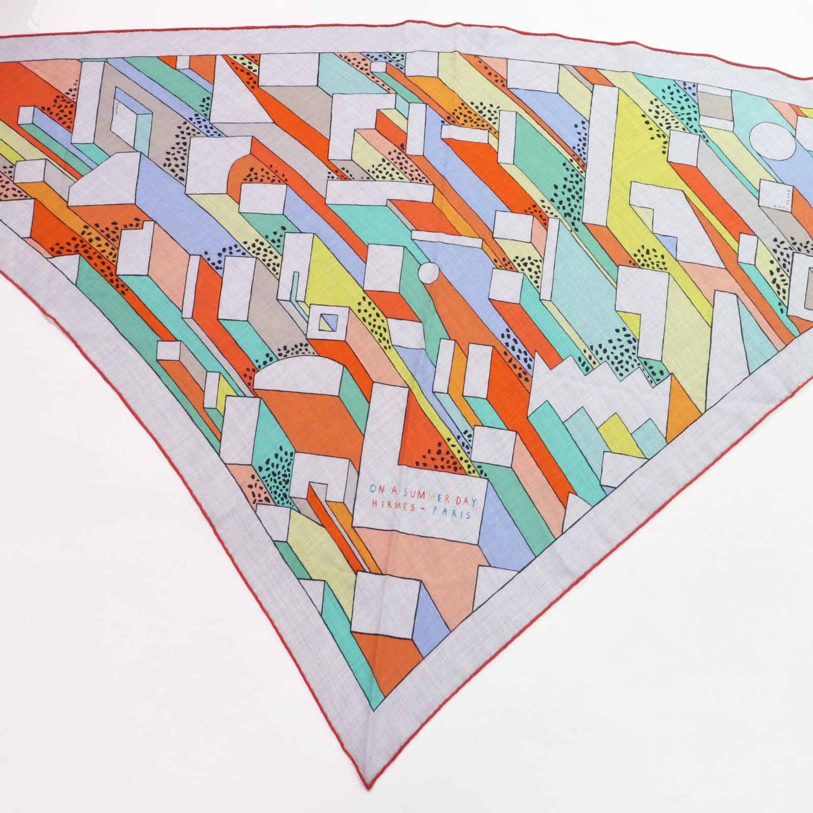 Hermes Hermes Hermes ON A SUMMER DAY Cashmere Silk Scarf Others Shawl DUTY FREE for USA Size ONE SIZE - 3 Thumbnail