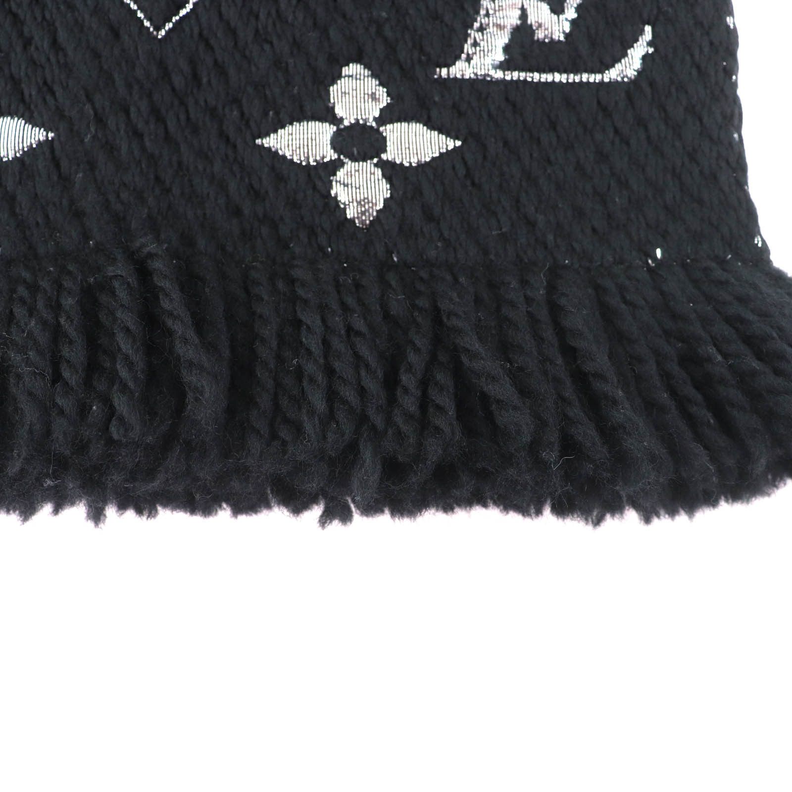 Louis Vuitton Louis Vuitton Louis Vuitton Escalp Logo Mania Shine Monogram Wool Scarf Natural Material Scarf M75833 Size ONE SIZE - 4 Thumbnail