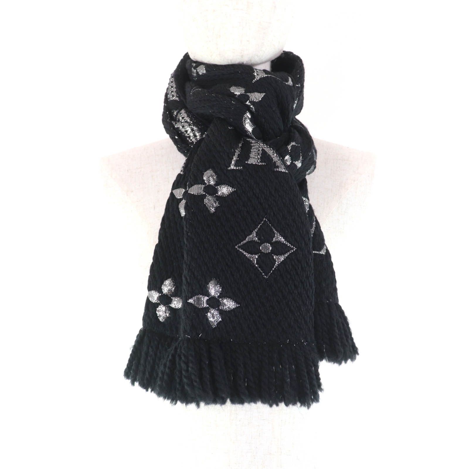 Louis Vuitton Louis Vuitton Louis Vuitton Escalp Logo Mania Shine Monogram Wool Scarf Natural Material Scarf M75833 Size ONE SIZE - 3 Thumbnail