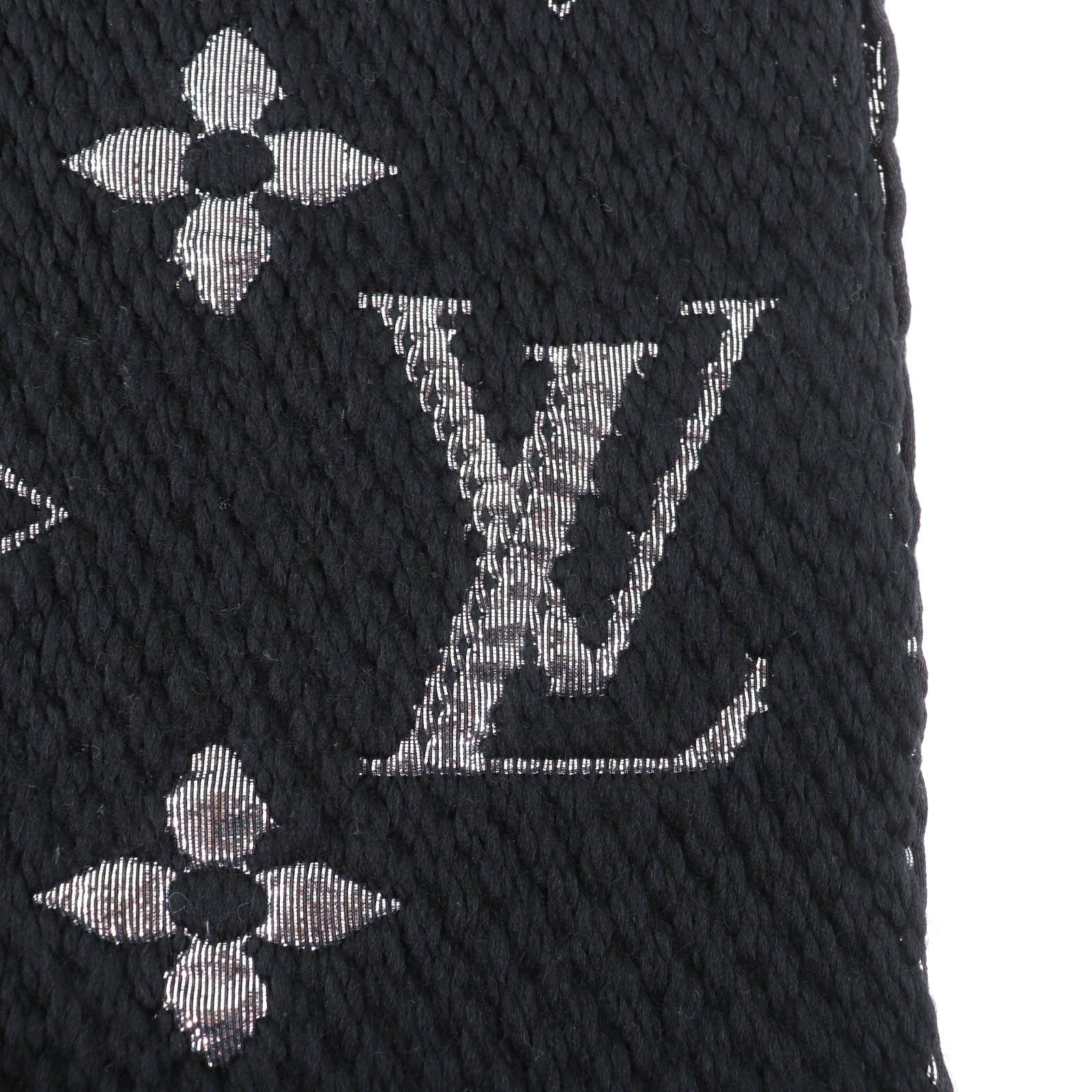 Louis Vuitton Louis Vuitton Louis Vuitton Escalp Logo Mania Shine Monogram Wool Scarf Natural Material Scarf M75833 Size ONE SIZE - 5 Thumbnail