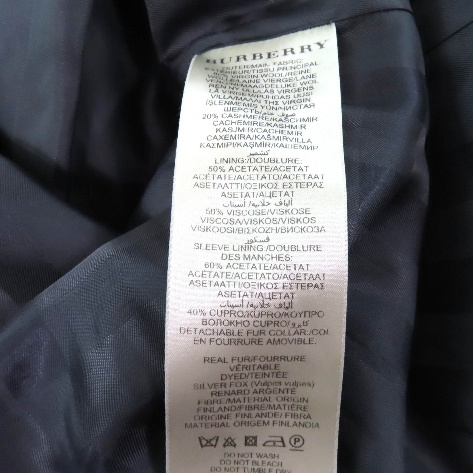 Burberry Burberry Burberry London FOX Fur Wool Cashmere Coat Natural Material Outerwear Size ONE SIZE - 10 Thumbnail