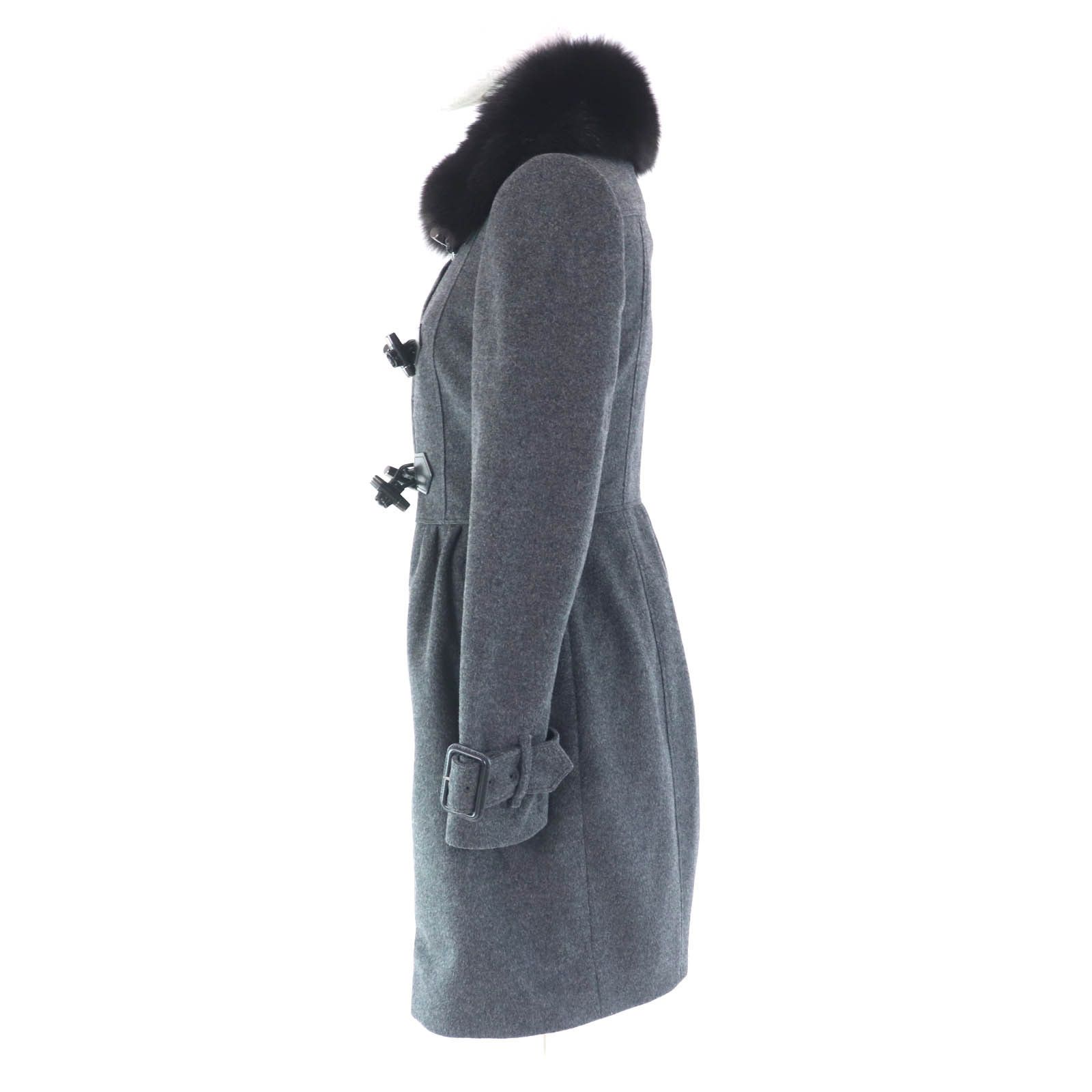 Burberry Burberry Burberry London FOX Fur Wool Cashmere Coat Natural Material Outerwear Size ONE SIZE - 2 Thumbnail