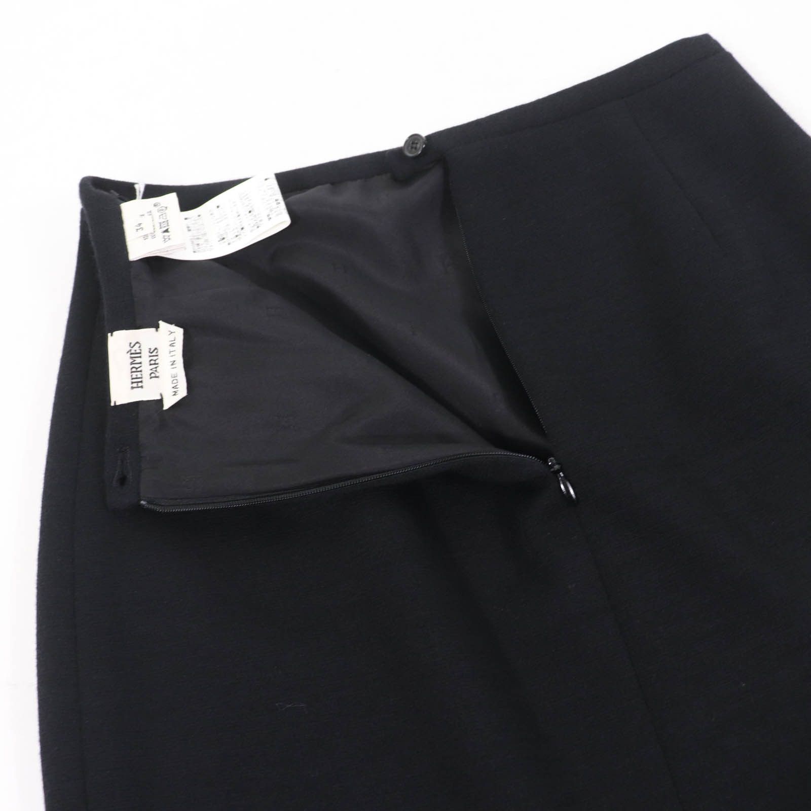 Hermes Hermes Hermes H pattern Wool Skirt Leather Skirts Size ONE SIZE - 5 Thumbnail
