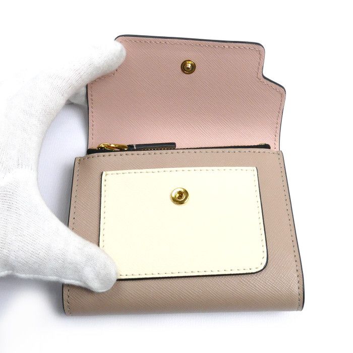Marni Marni MARNI Compact Wallet Saffiano Trifold Wallet Leather Short Wallet PFMO0051U8LV520 Z605M Size ONE SIZE - 3 Thumbnail