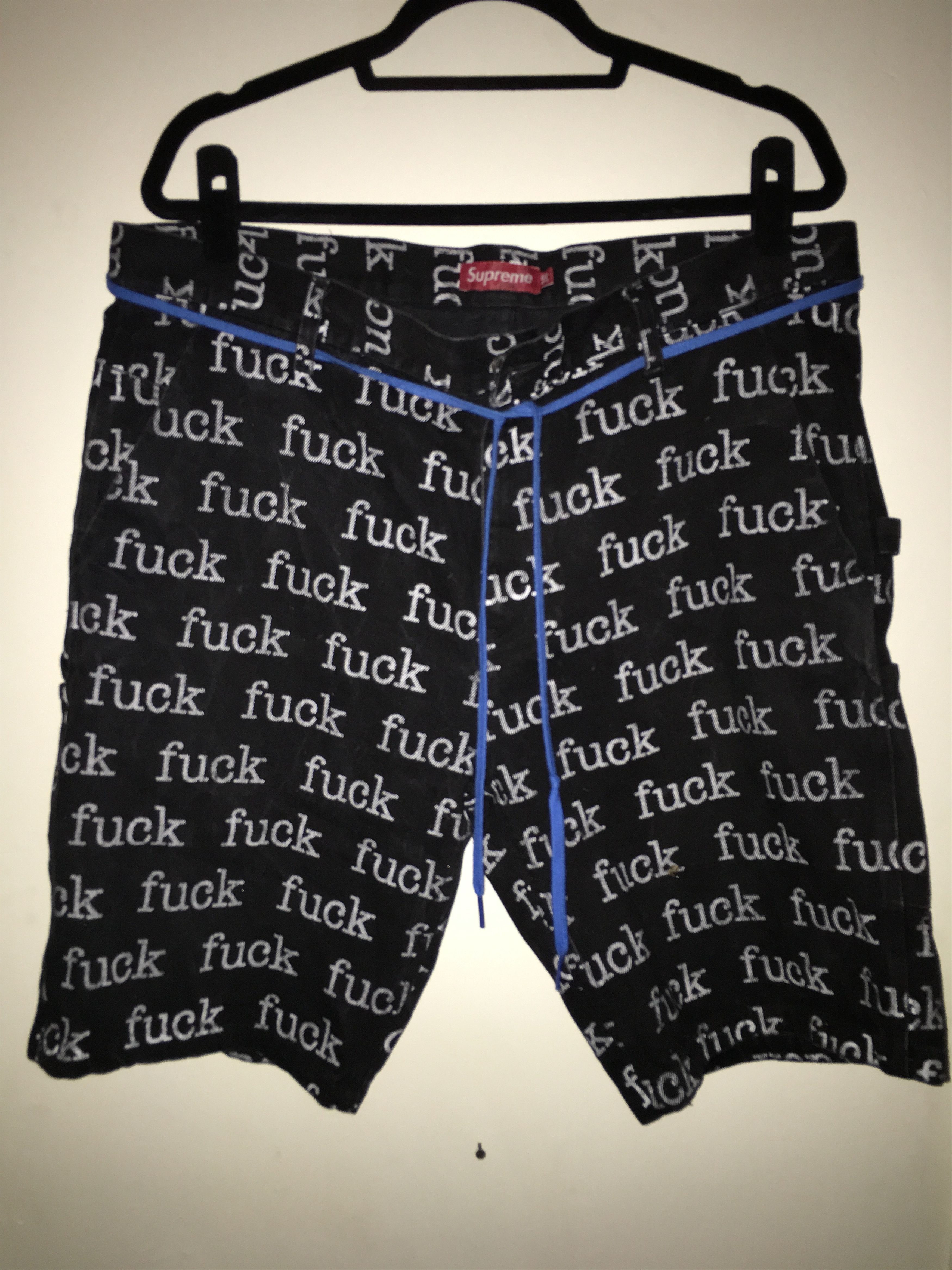 Supreme FUCK DENIM SHORTS | Grailed