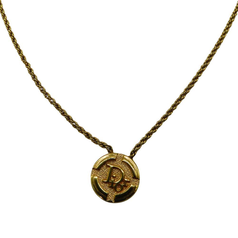 Dior Dior Christian Dior Logo Coin Necklace Metal Necklace Size ONE SIZE - 4 Thumbnail