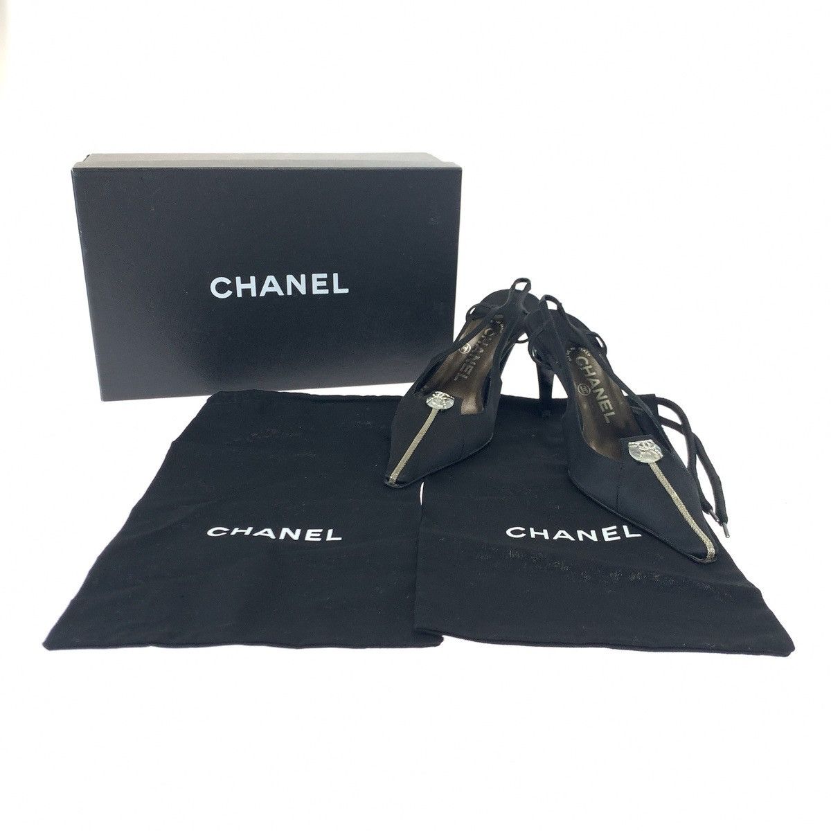 Chanel Chanel Chanel Coco Mark Rhinestone Satin Pumps Others Shoes DUTY FREE for USA Size ONE SIZE - 9 Thumbnail
