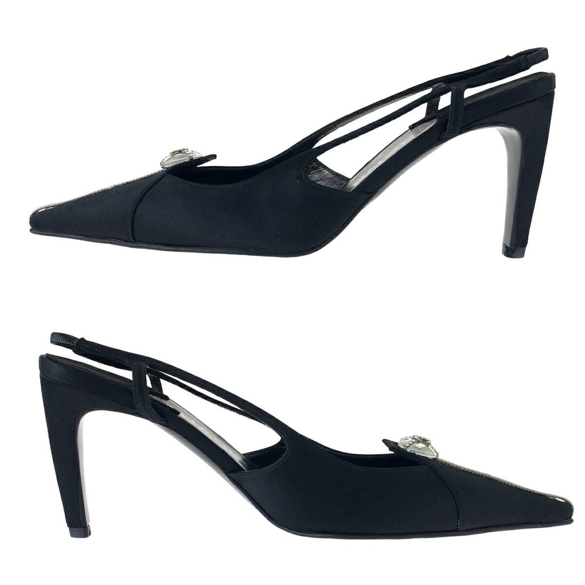 Chanel Chanel Chanel Coco Mark Rhinestone Satin Pumps Others Shoes DUTY FREE for USA Size ONE SIZE - 8 Thumbnail