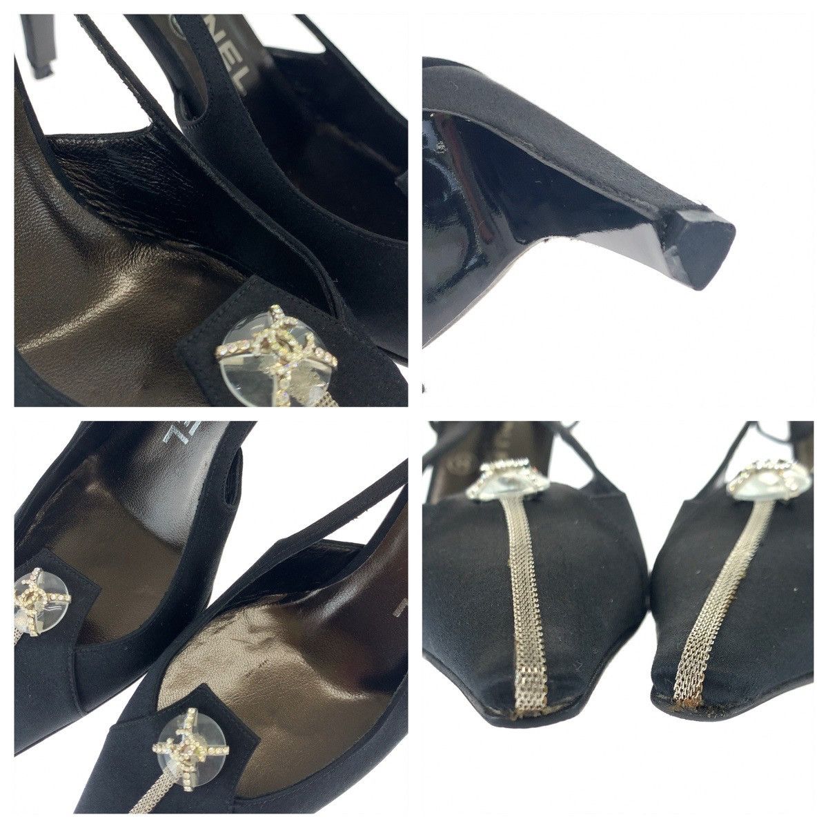 Chanel Chanel Chanel Coco Mark Rhinestone Satin Pumps Others Shoes DUTY FREE for USA Size ONE SIZE - 5 Thumbnail