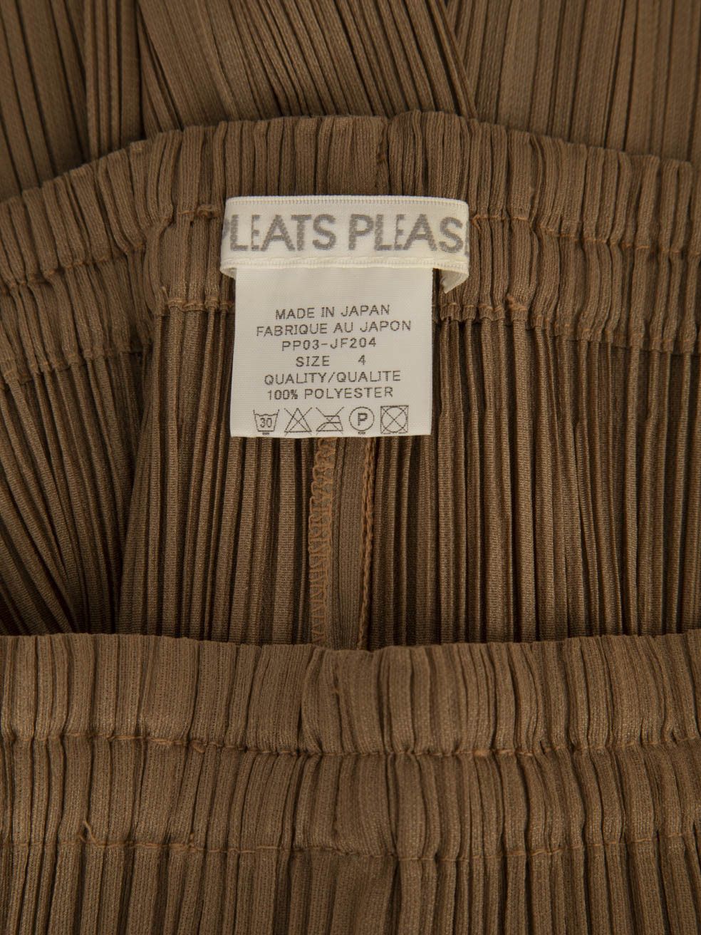 Issey Miyake Pleats Please Brown Straight Trousers Size 30" / US 8 / IT 44 - 4 Thumbnail
