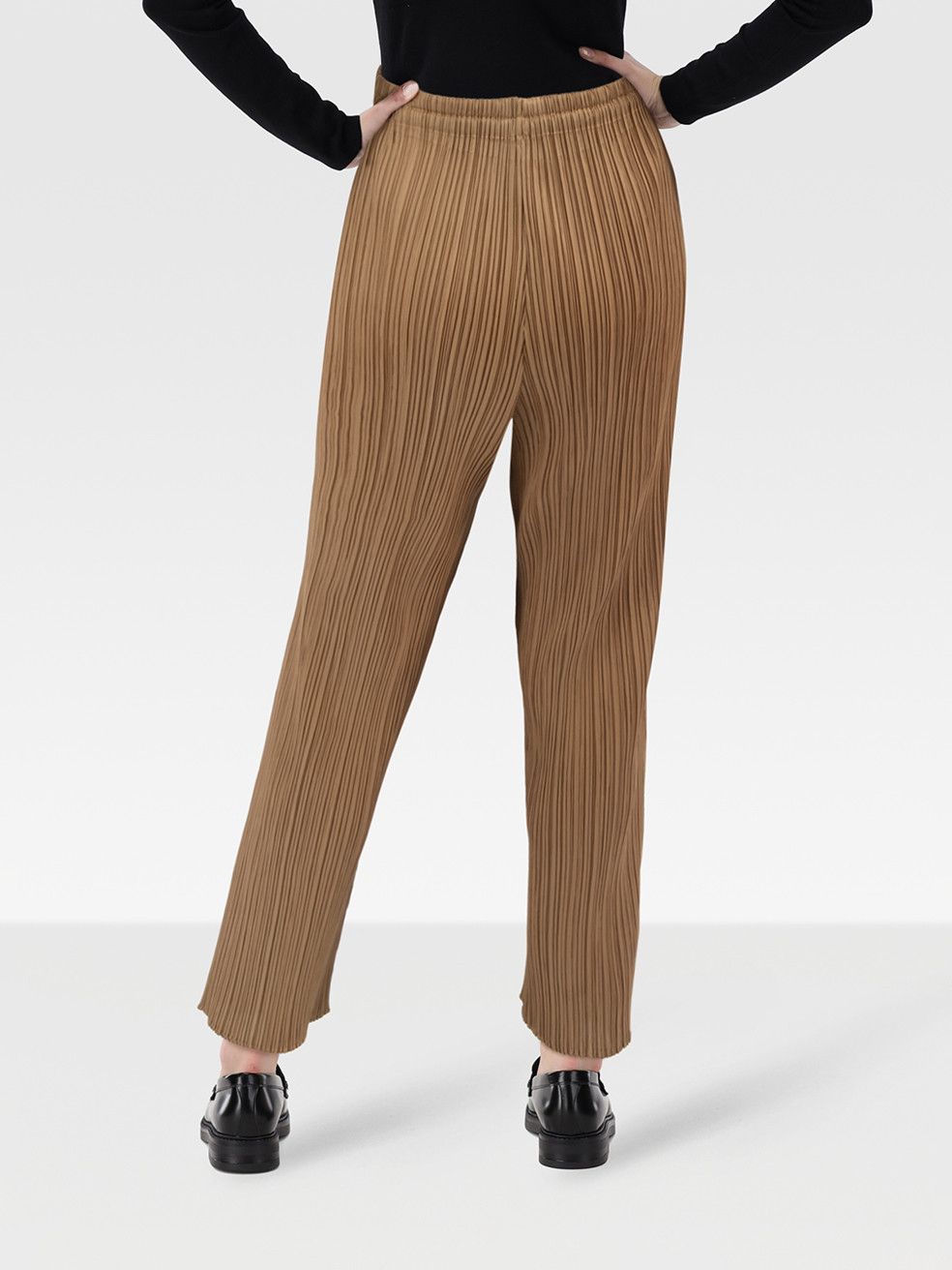 Issey Miyake Pleats Please Brown Straight Trousers Size 30" / US 8 / IT 44 - 2 Thumbnail