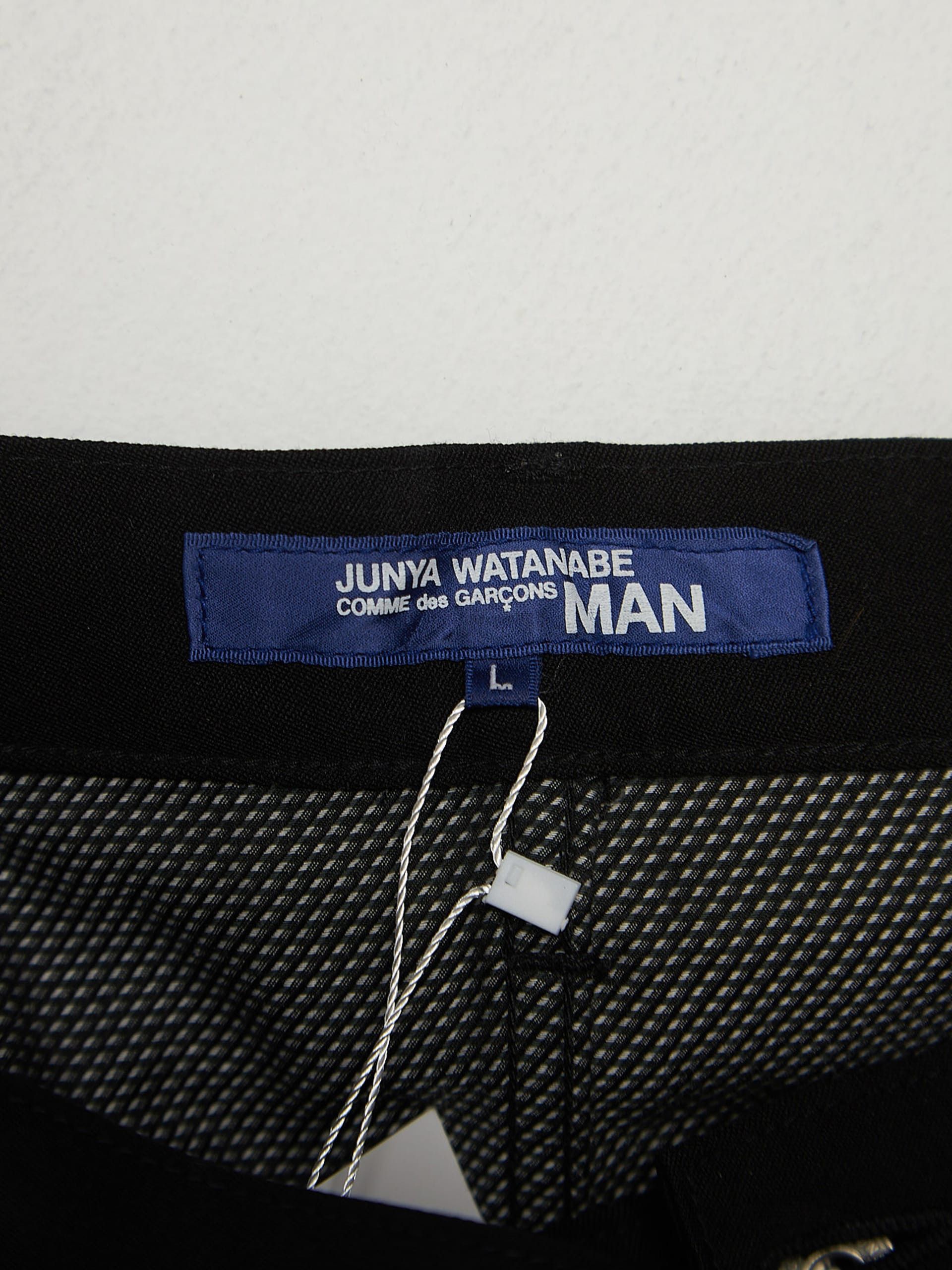 Junya Watanabe Black And Gray Striped Straight Cotton Pants Size US 34 / EU 50 - 4 Thumbnail