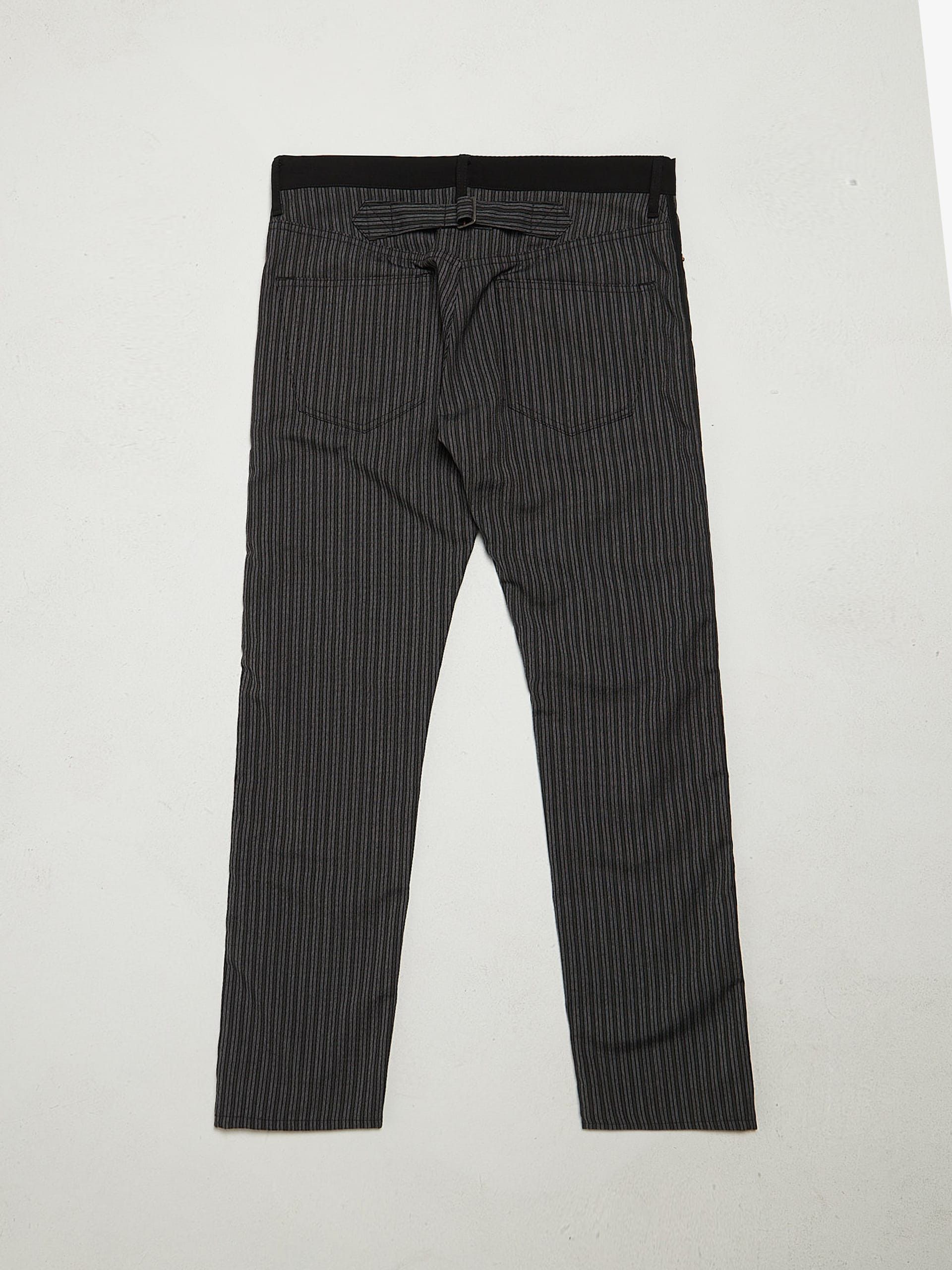 Junya Watanabe Black And Gray Striped Straight Cotton Pants Size US 34 / EU 50 - 2 Thumbnail