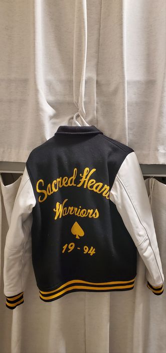 Supreme sacred heart hot sale warriors varsity jacket