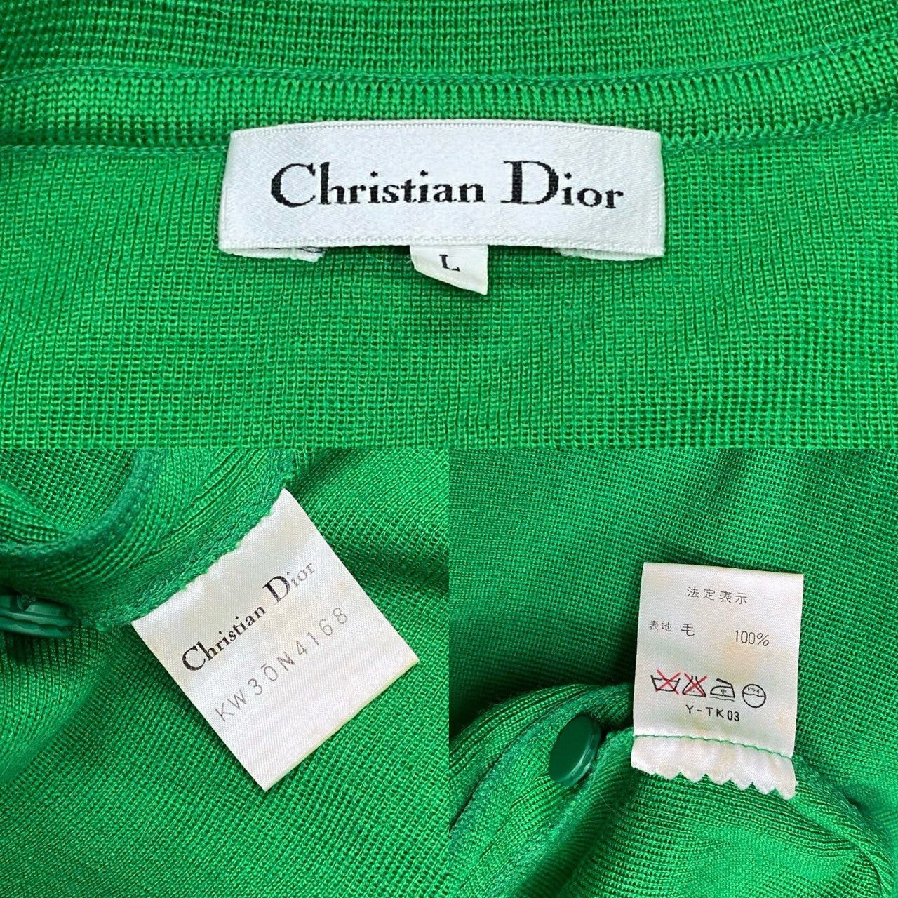 Dior Dior Green Wool Size ONE SIZE - 6 Thumbnail