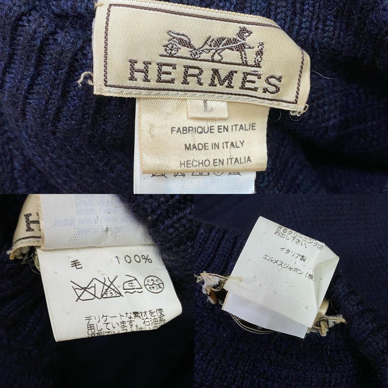 Hermes Hermes Blue Wool Size ONE SIZE - 5 Thumbnail