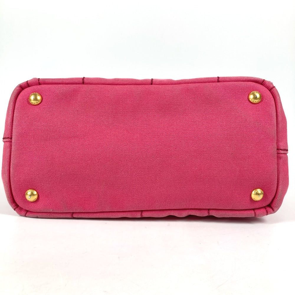 Prada Prada Canapa Double Briefcase Tote Bag Shoulder Diagonal Hanging (E.G. Of A Rocket) Logo Print Handbag Canvas Women Pink Size ONE SIZE - 4 Thumbnail
