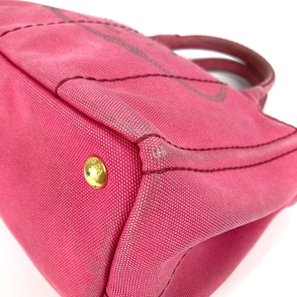 Prada Prada Canapa Double Briefcase Tote Bag Shoulder Diagonal Hanging (E.G. Of A Rocket) Logo Print Handbag Canvas Women Pink Size ONE SIZE - 6 Thumbnail