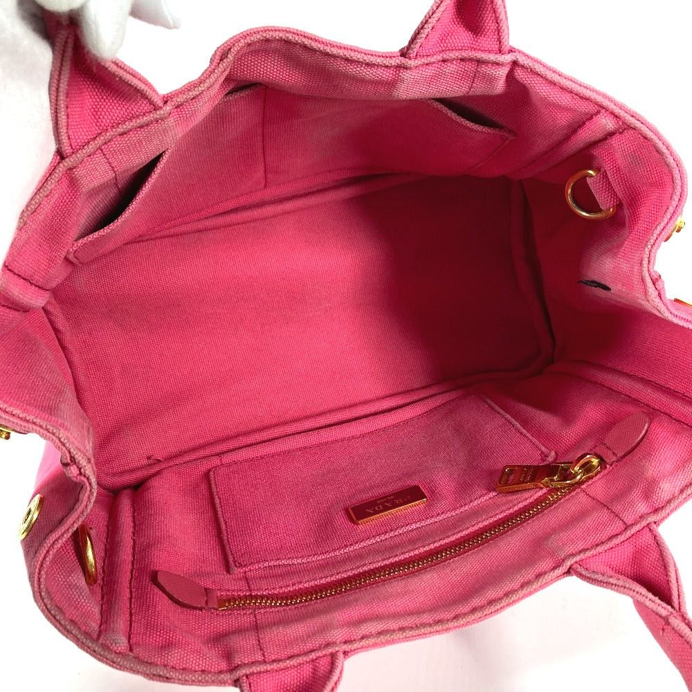 Prada Prada Canapa Double Briefcase Tote Bag Shoulder Diagonal Hanging (E.G. Of A Rocket) Logo Print Handbag Canvas Women Pink Size ONE SIZE - 10 Thumbnail