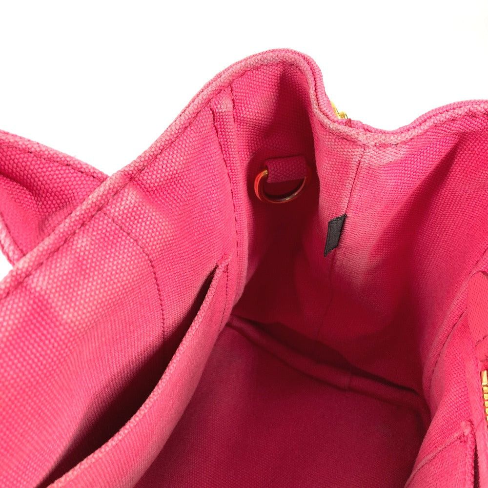 Prada Prada Canapa Double Briefcase Tote Bag Shoulder Diagonal Hanging (E.G. Of A Rocket) Logo Print Handbag Canvas Women Pink Size ONE SIZE - 13 Thumbnail