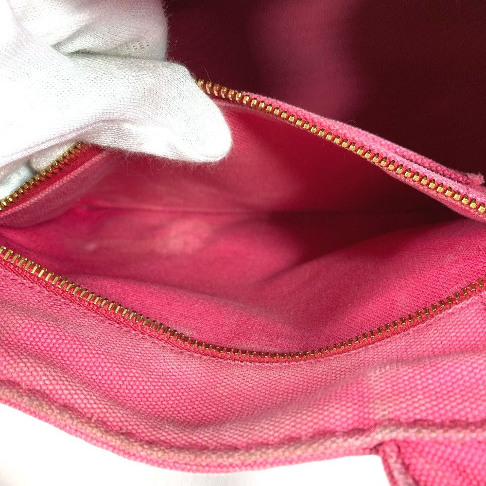 Prada Prada Canapa Double Briefcase Tote Bag Shoulder Diagonal Hanging (E.G. Of A Rocket) Logo Print Handbag Canvas Women Pink Size ONE SIZE - 11 Thumbnail