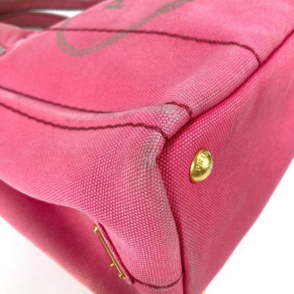 Prada Prada Canapa Double Briefcase Tote Bag Shoulder Diagonal Hanging (E.G. Of A Rocket) Logo Print Handbag Canvas Women Pink Size ONE SIZE - 5 Thumbnail