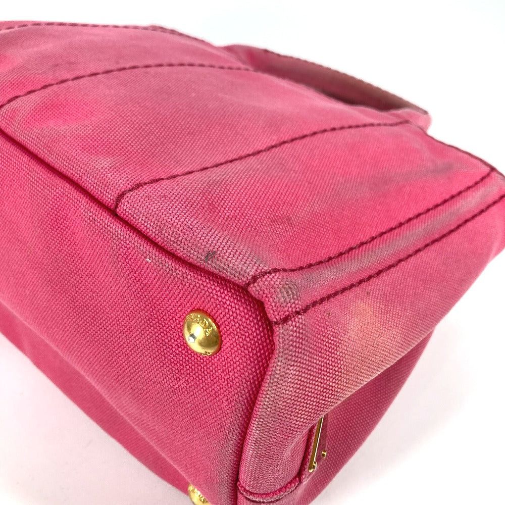 Prada Prada Canapa Double Briefcase Tote Bag Shoulder Diagonal Hanging (E.G. Of A Rocket) Logo Print Handbag Canvas Women Pink Size ONE SIZE - 8 Thumbnail