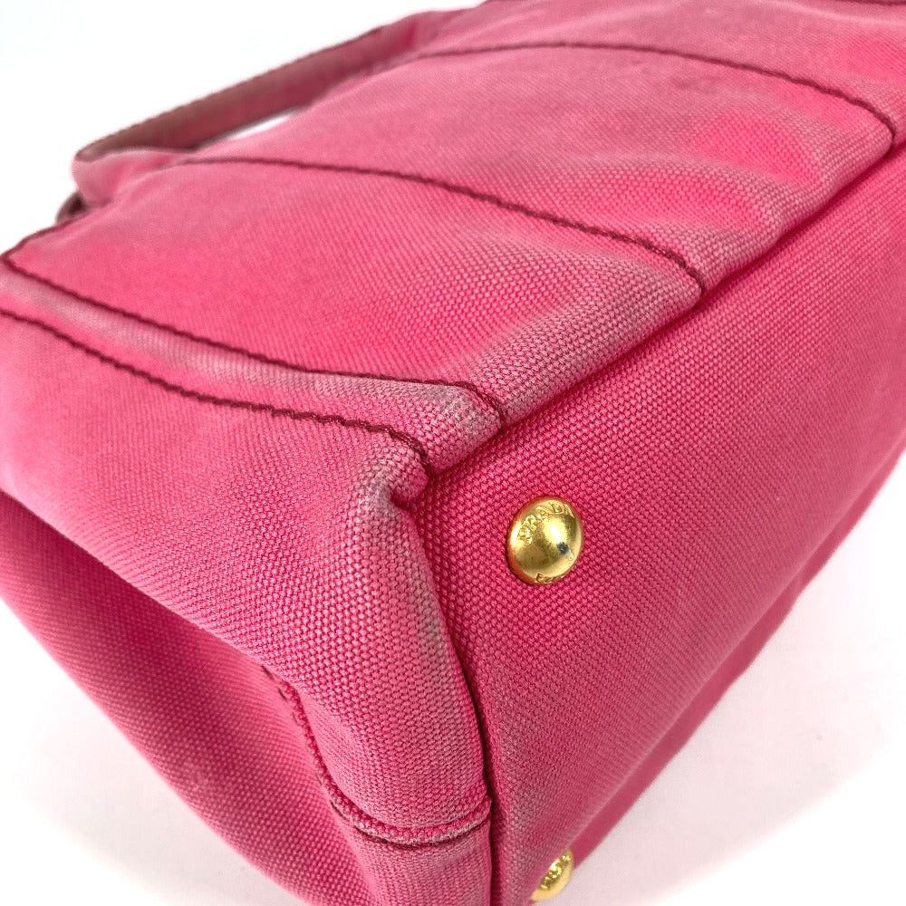 Prada Prada Canapa Double Briefcase Tote Bag Shoulder Diagonal Hanging (E.G. Of A Rocket) Logo Print Handbag Canvas Women Pink Size ONE SIZE - 7 Thumbnail