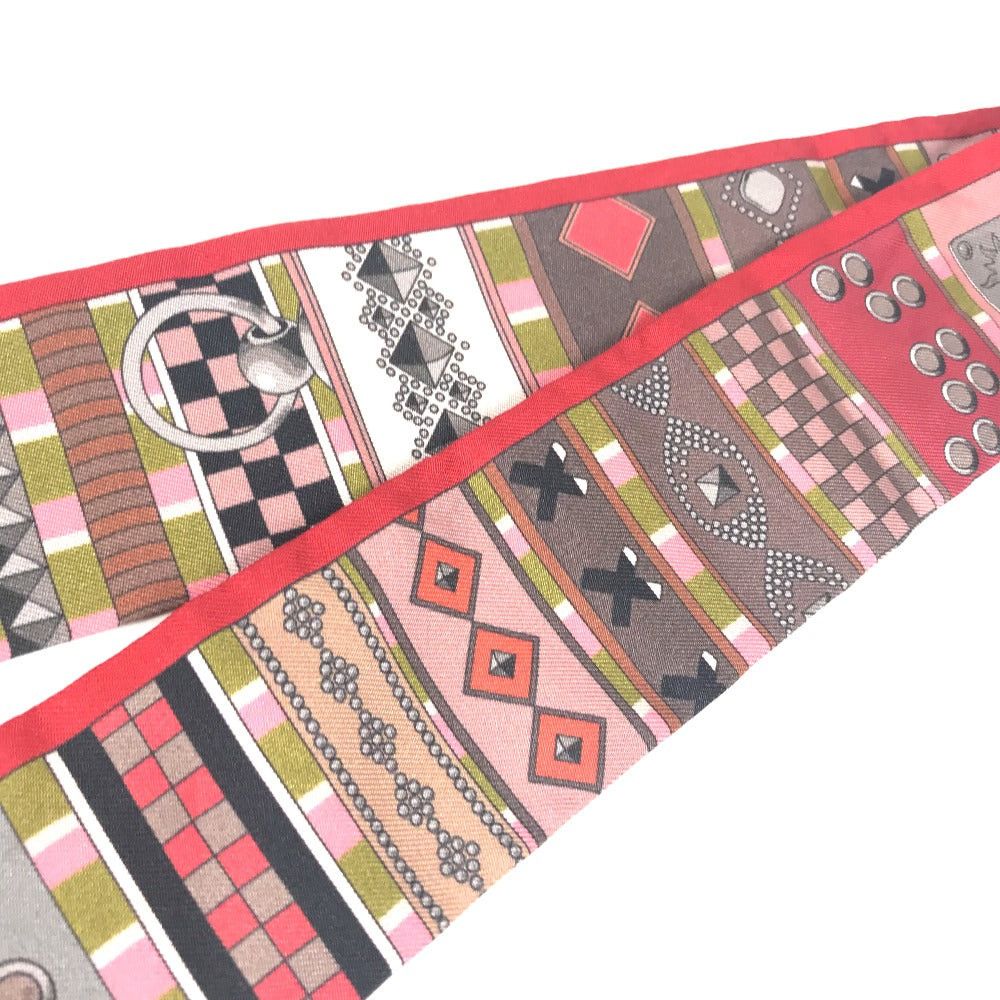 Hermes Hermes Twilly Wheelie Kolyedosian Bandeau Scarf Silk Women Red Size ONE SIZE - 10 Thumbnail