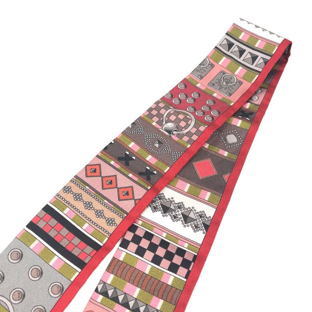 Hermes Hermes Twilly Wheelie Kolyedosian Bandeau Scarf Silk Women Red Size ONE SIZE - 4 Thumbnail