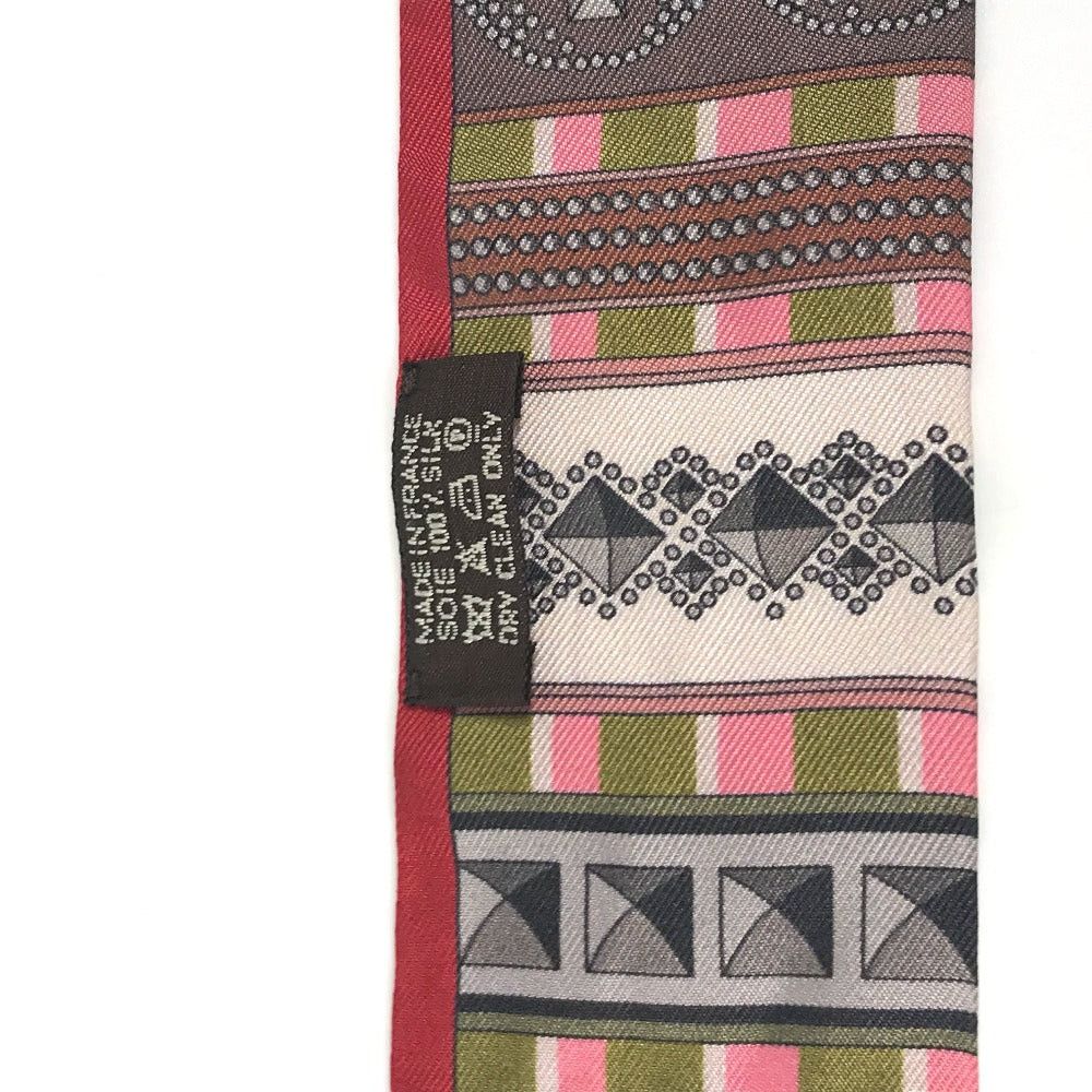 Hermes Hermes Twilly Wheelie Kolyedosian Bandeau Scarf Silk Women Red Size ONE SIZE - 5 Thumbnail