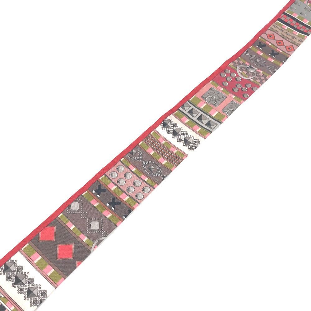 Hermes Hermes Twilly Wheelie Kolyedosian Bandeau Scarf Silk Women Red Size ONE SIZE - 7 Thumbnail