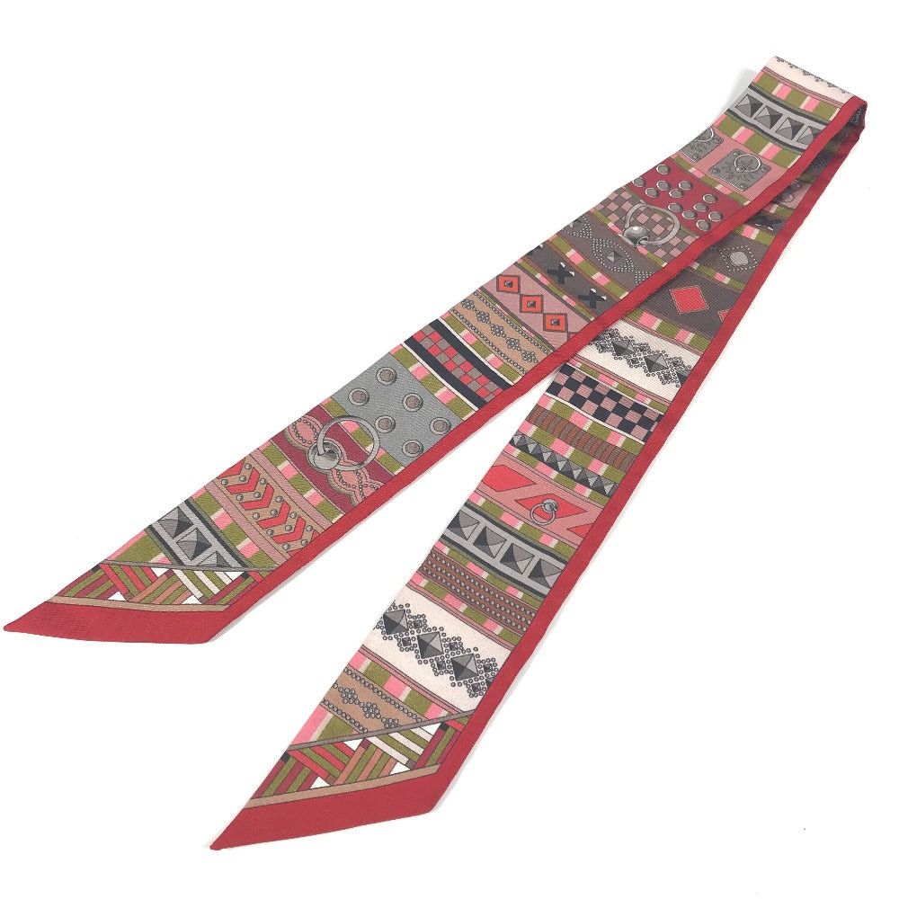 Hermes Hermes Twilly Wheelie Kolyedosian Bandeau Scarf Silk Women Red Size ONE SIZE - 2 Thumbnail