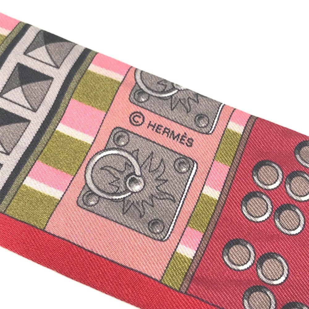 Hermes Hermes Twilly Wheelie Kolyedosian Bandeau Scarf Silk Women Red Size ONE SIZE - 6 Thumbnail