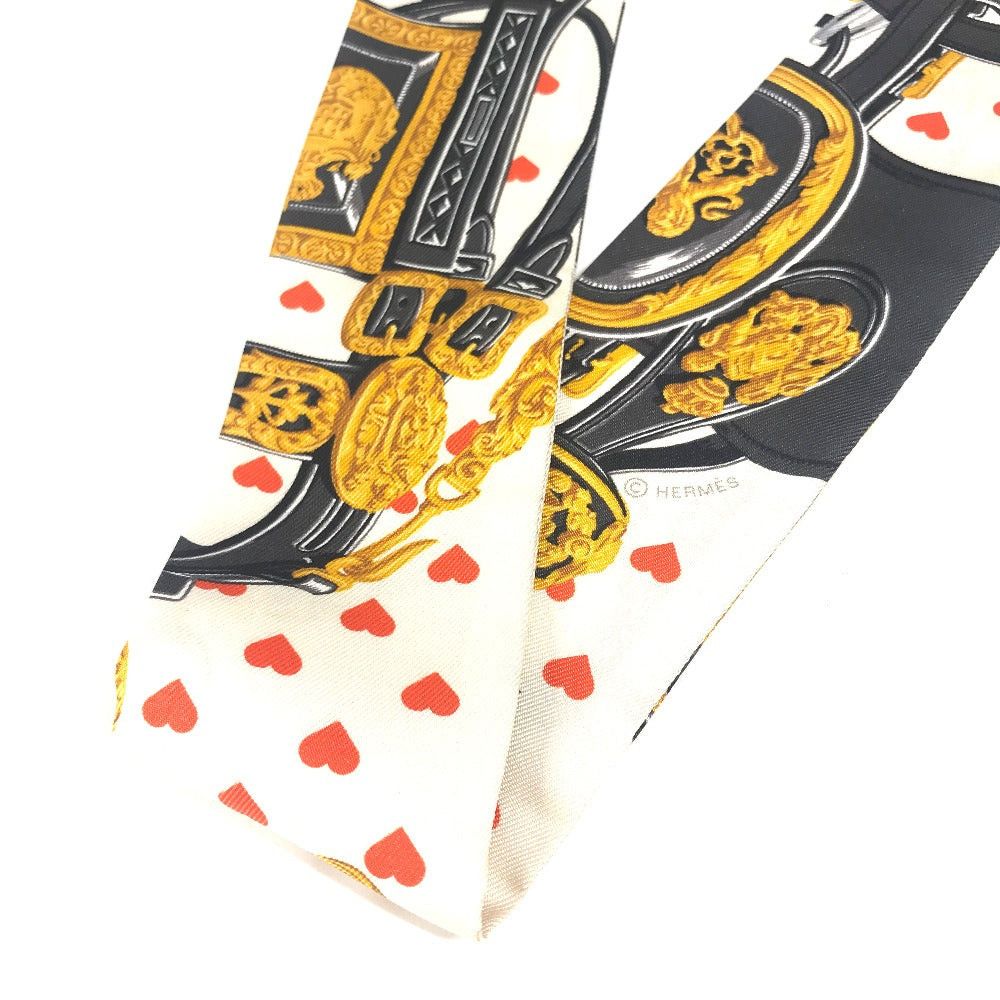 Hermes Hermes Twilly Wheelie Brid De Gala Love Heart Bandeau Scarf Silk Women Orange Size ONE SIZE - 8 Thumbnail