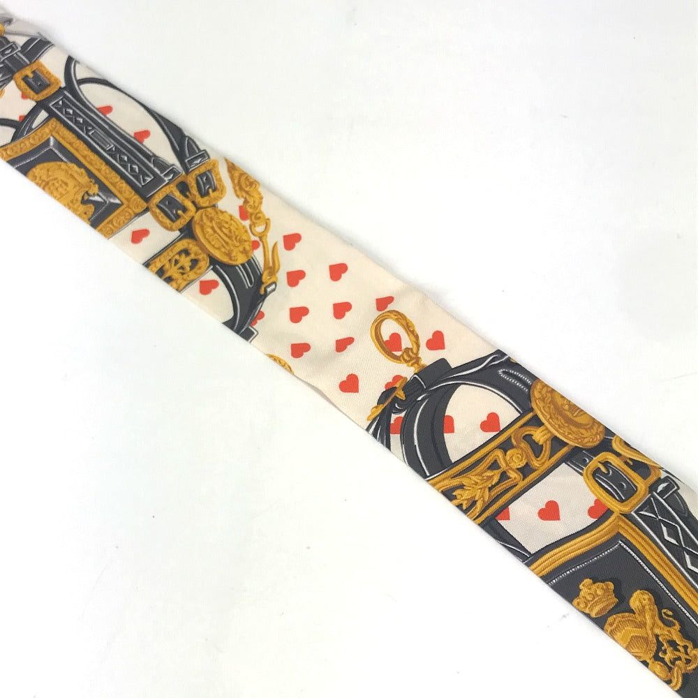 Hermes Hermes Twilly Wheelie Brid De Gala Love Heart Bandeau Scarf Silk Women Orange Size ONE SIZE - 7 Thumbnail