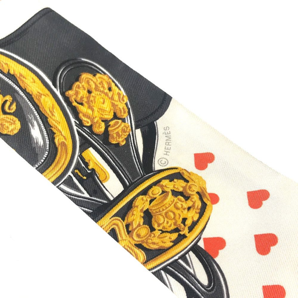 Hermes Hermes Twilly Wheelie Brid De Gala Love Heart Bandeau Scarf Silk Women Orange Size ONE SIZE - 6 Thumbnail