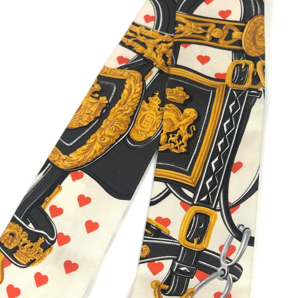Hermes Hermes Twilly Wheelie Brid De Gala Love Heart Bandeau Scarf Silk Women Orange Size ONE SIZE - 5 Thumbnail